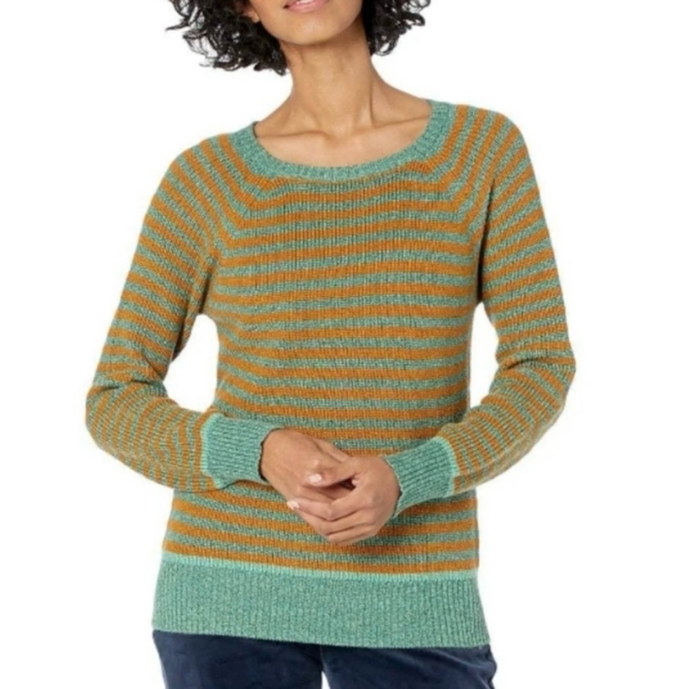 Prana Gadie Striped Sweater XS W23202175 textured knit ribbed cuffs